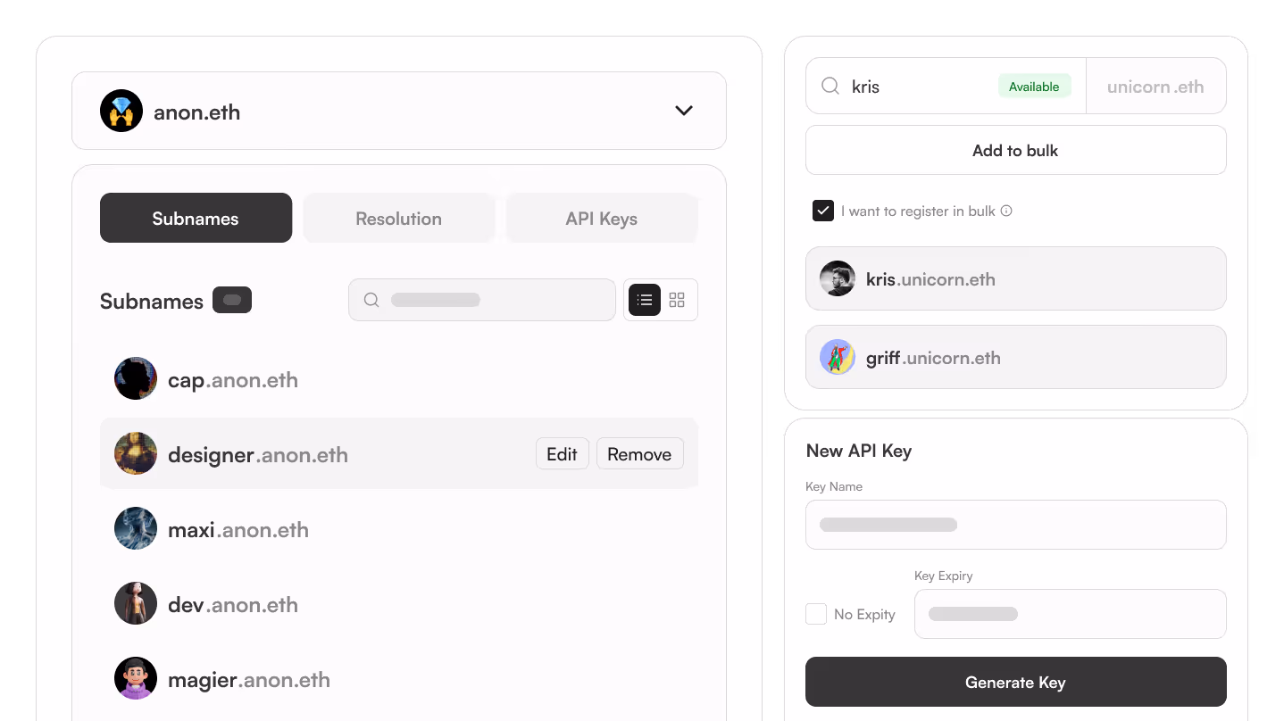 Offchain CCIP-read ENS subnames / subdomains view in Namespace app.
